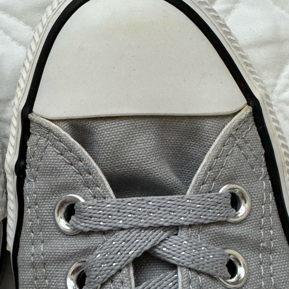 Converse Chuck Taylor All Star Double Tongue Low Top Sneaker Gray White Size 8 - Picture 15 of 15